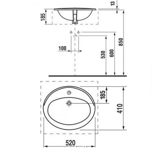 Раковина Jika Ibon 52 (H8130100001041)