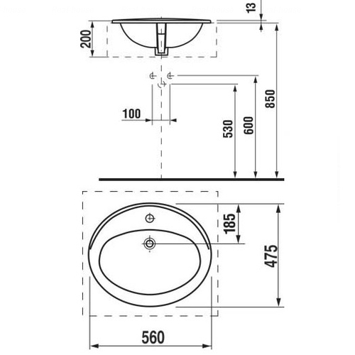 Раковина Jika Ibon 56 (H8130110001041)
