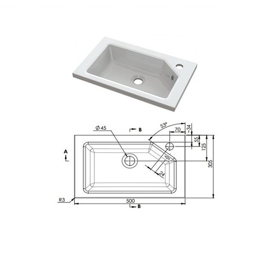 Тумба с раковиной Fancy Marble Ion 50 (Ion + 3105101) МДФ дуб брунико МДФ дуб брунико