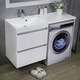 Тумба над пральною машиною Fancy Marble Jamaica 12450 L/R з раковиною Amelia білий глянцевий білий глянцевий