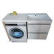 Тумба над пральною машиною Fancy Marble Jamaica 12450 L/R з раковиною Amelia білий глянцевий білий глянцевий