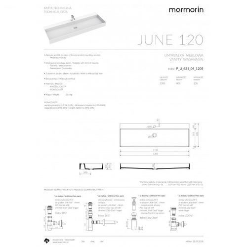 Умивальник Marmorin June 1200