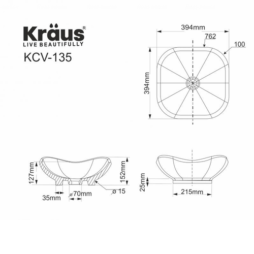 Умивальник Kraus KCV-135