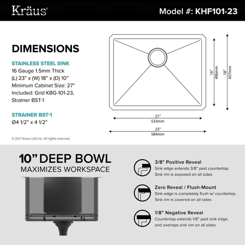 Кухонная мойка Kraus Precision KHU101-23