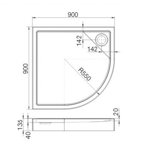 Душевой поддон Roca Malaga Rondo Compact 90 (A276260000)