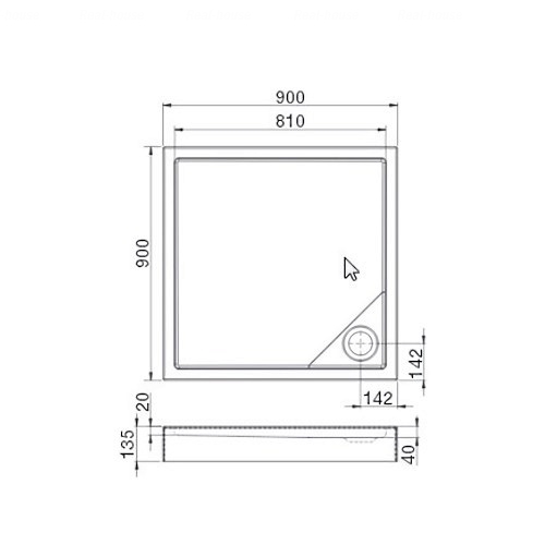 Душевой поддон Roca Malaga Square Compact 90 (A276256000)