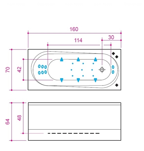 Ванна Balteco Modul 1600 мм простая (S1) простая (S1)