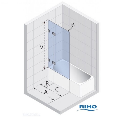 Штора для ванної Riho Scandic S109-95