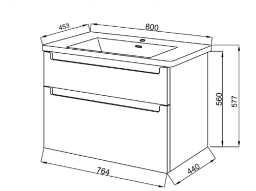 Тумба Юввис Эльба ТПБ-2 Д 80 с умывальником Канте