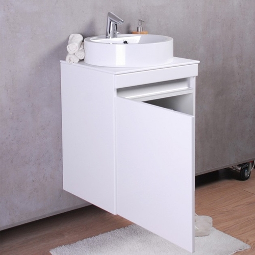 Тумба з раковиною Fancy Marble Sheldon 500 + кам'яна стільниця (Sheldon 0804101) білий глянець білий глянець