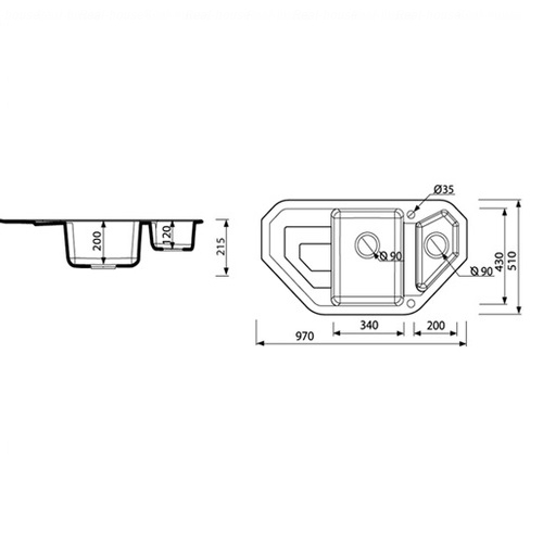Мийка Marmorin Sten trapez 970 (P_Z_298_61_0970)