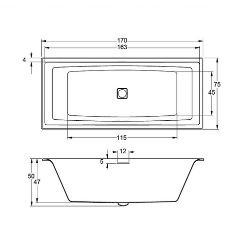 Ванна Riho Still Square LED 170x75 (B100005005)