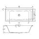 Ванна Riho Still Square LED 180x80 R/L подголовник слева подголовник слева
