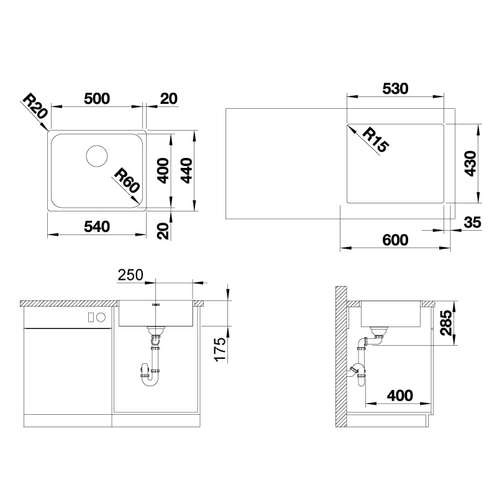 Кухонная мойка Blanco Supra 500-IF R12 (526351)