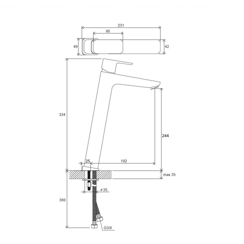 Змішувач для умивальника Ravak 10° TD F 015.20
