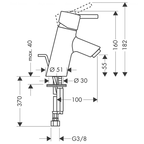 Смеситель для раковины Hansgrohe Talis S 70 с донным клапаном с донным клапаном