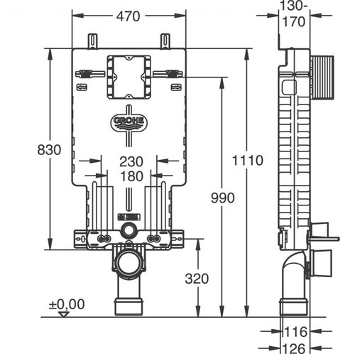 Сливной бачок скрытого монтажа бачок Grohe Uniset
