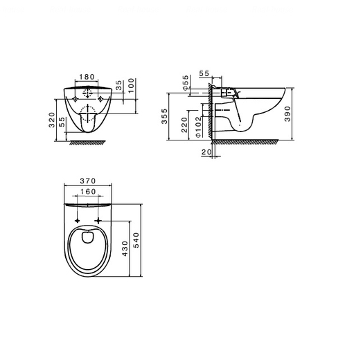 Унитаз подвесной Roca Victoria Rimless (A34H398000)