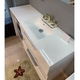 Тумба над пральною машиною Fancy Marble Vivara 1500 L/R з раковиною Lauretta сірий матовий сірий матовий
