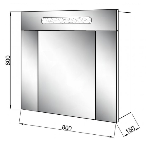 Зеркальный шкафчик Юввис Марко Z-80, с подсветкой