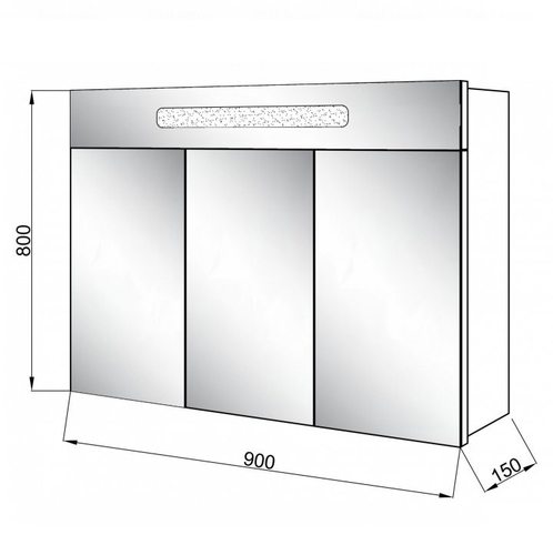 Зеркальный шкафчик Юввис Марко Z-90, с подсветкой