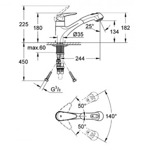 Змішувач для кухні Grohe Eurodisc 32257001