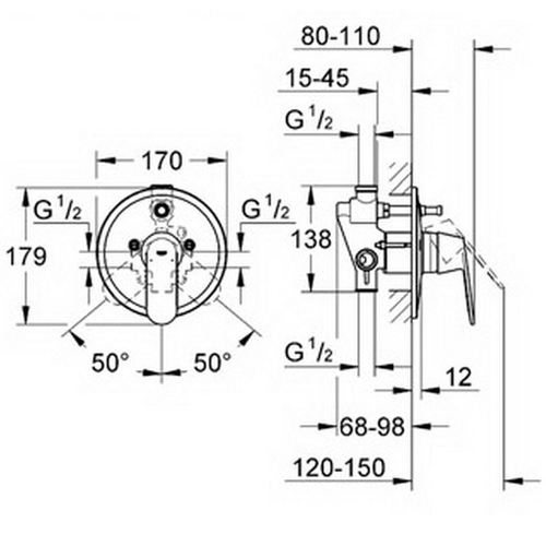 Змішувач для ванни і душа Grohe Eurosmart Cosmopolitan