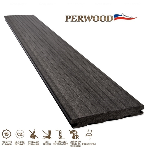 Террасная доска Perwood Natural Massive Эбонит 4000х161х21 мм