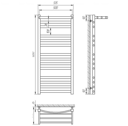 Рушникосушка з полицею Laris Гранд П14 (71207604) бронза бронза