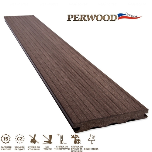 Террасная доска Perwood Natural Massive Темный каштан 4000х161х21 мм