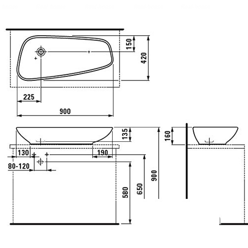Умивальник Laufen Palace 90 (H8168014001121)