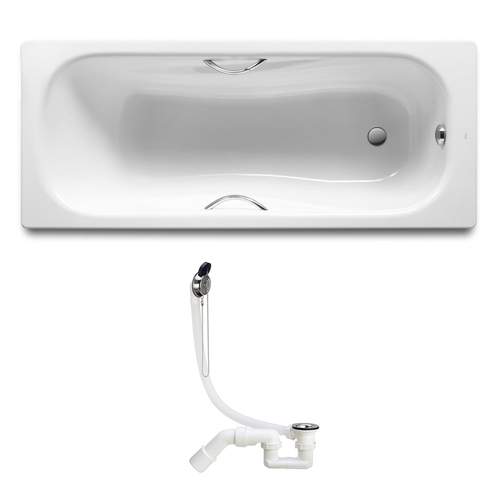 Ванна стальная Roca Princess 1500 (A220470001) с ручками и сифоном с ручками и сифоном